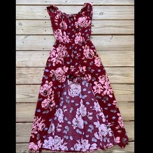 Off the shoulders Floral romper dress